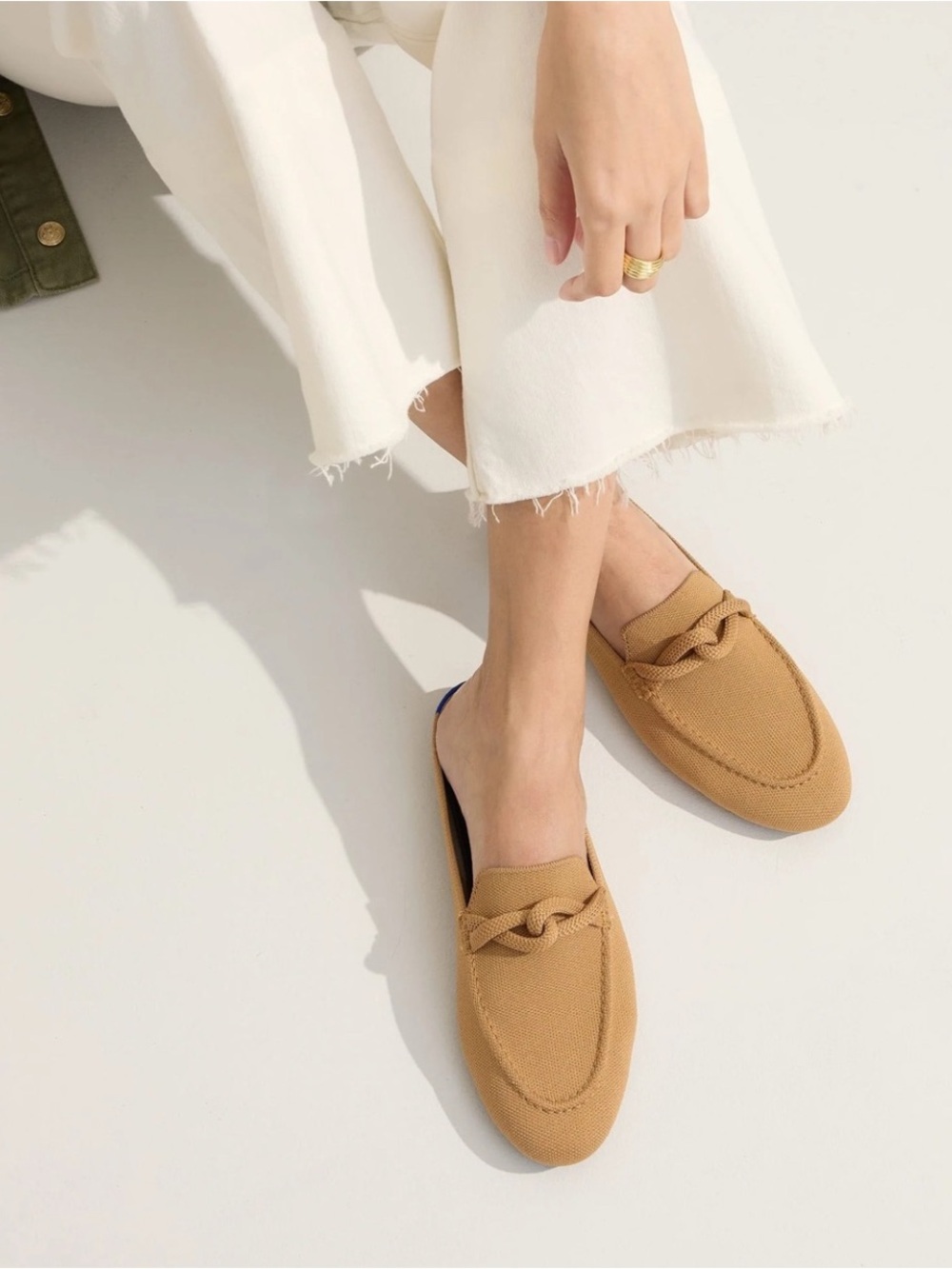 Rothy’s the lug loafer mule wren birdseye size 7 beige - Picture 1 of 9